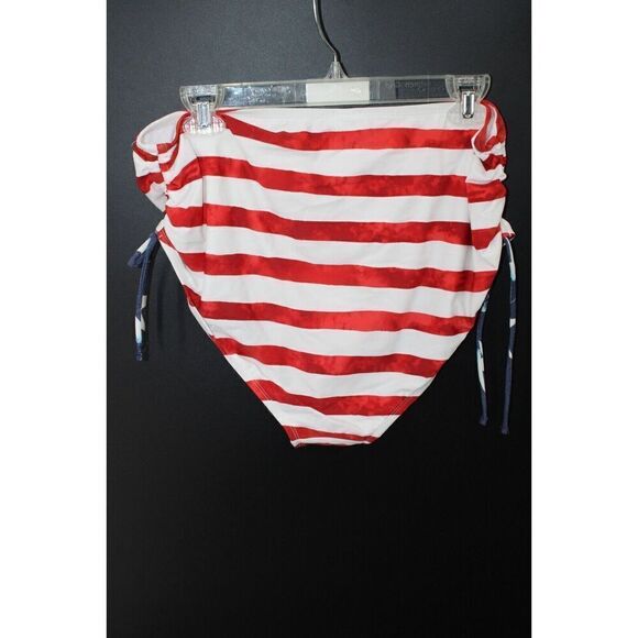 TRUE CRAFT PLUS SIZE 1X SWIM BOTTOMS RED WHITE STRIPE W/BLUE DRAWSTRING - Picture 4 of 7